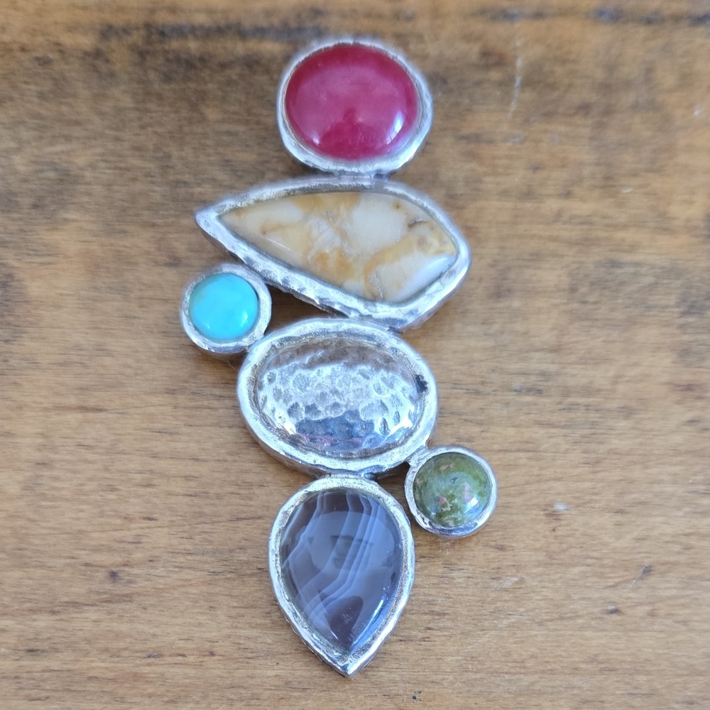 Studio Barse Sterling Silver Multi-stone Pendant